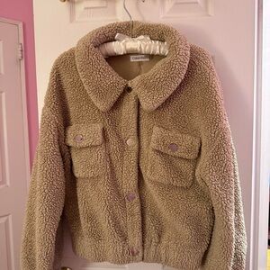 Calvin Klein Cream Teddy Sherpa Jacket